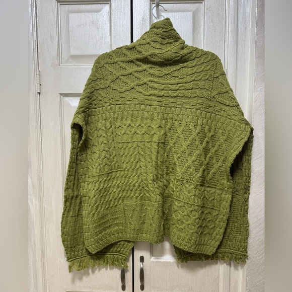 Connemara Knit Wear Vintage Women Merino Wool Shawl Pocket Sweater Ireland Cover - Picture 2 of 10